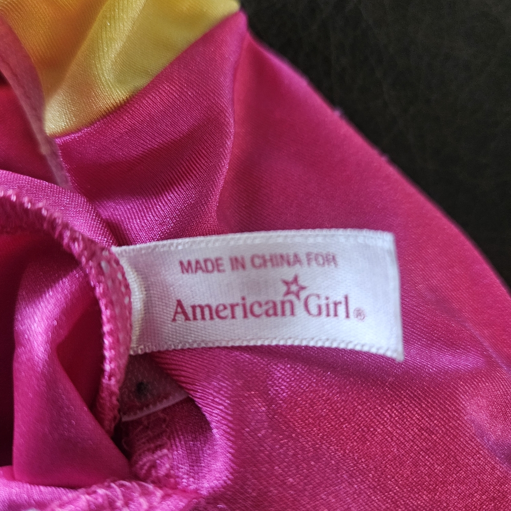 American Girl Hot Pink Gymnastics Leotard with Yellow & Orange Accents - Picture 6 of 6